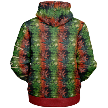 Chokefish™ Microfleece Zip-Up Hoodie Cannabis-005B